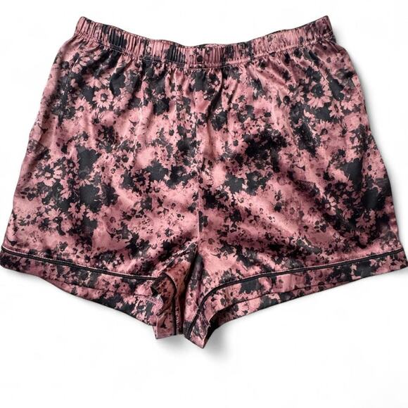 BCBGMaxAzria Pink & Black Floral Lace Satin Pajama Set - Size M - Picture 6 of 9